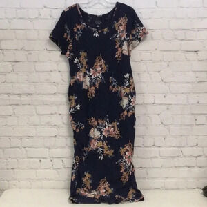 Isabel Maternity Large Floral MIDI Dress